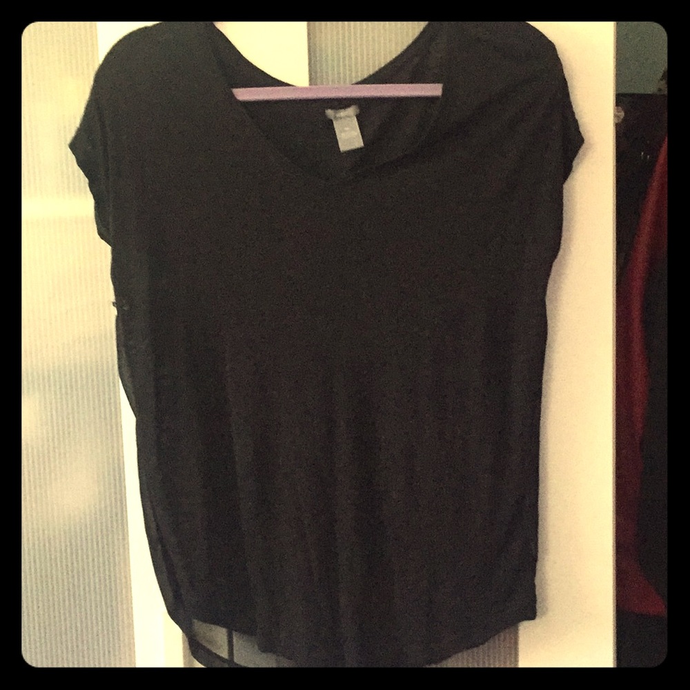 Black V-Neck with shear back
